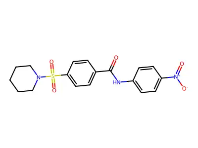 N-(4-nitrophenyl)-4-(piperidin-1-ylsulfonyl)benzamide structure