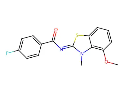 (E)-4-fluoro-N-(4-methoxy-3-methylbenzo[d]thiazol-2(3H)-ylidene)benzamide structure