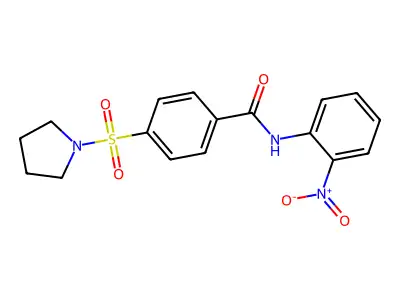N-(2-nitrophenyl)-4-(pyrrolidin-1-ylsulfonyl)benzamide structure