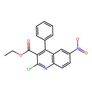 Ethyl 2-chloro-6-nitro-4-phenylquinoline-3-carboxylate structure