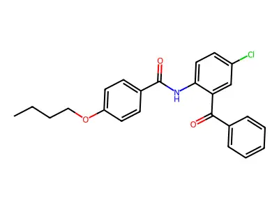 N-(2-benzoyl-4-chlorophenyl)-4-butoxybenzamide structure