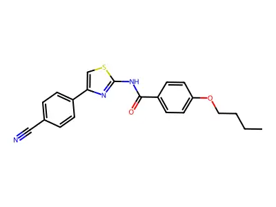4-butoxy-N-[4-(4-cyanophenyl)-1,3-thiazol-2-yl]benzamide structure