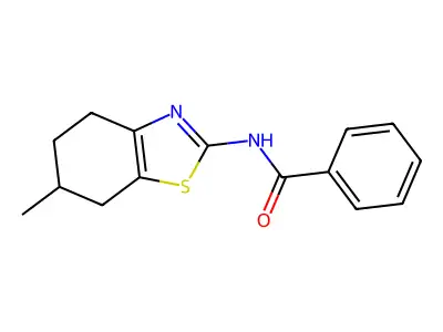 N-(6-methyl-4,5,6,7-tetrahydro-1,3-benzothiazol-2-yl)benzamide structure
