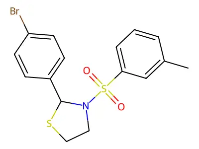 2-(4-Bromophenyl)-3-(m-tolylsulfonyl)thiazolidine structure