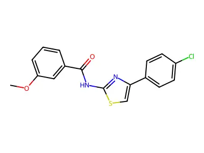 N-[4-(4-chlorophenyl)-1,3-thiazol-2-yl]-3-methoxybenzamide structure