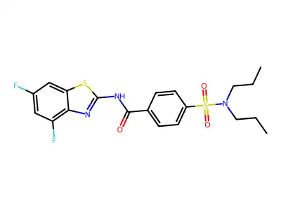N-(4,6-difluoro-1,3-benzothiazol-2-yl)-4-(dipropylsulfamoyl)benzamide structure