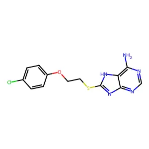 8-[2-(4-chlorophenoxy)ethylsulfanyl]-7H-purin-6-amine structure