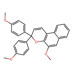 5-Methoxy-3,3-bis(4-methoxyphenyl)benzo[f]chromene structure