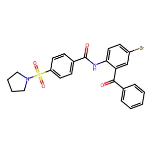 N-(2-benzoyl-4-bromophenyl)-4-(pyrrolidin-1-ylsulfonyl)benzamide structure