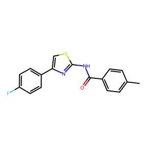 N-[4-(4-fluorophenyl)-1,3-thiazol-2-yl]-4-methylbenzamide structure