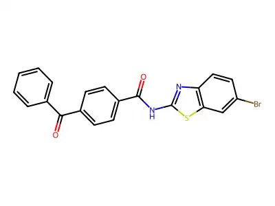 4-benzoyl-N-(6-bromo-1,3-benzothiazol-2-yl)benzamide structure
