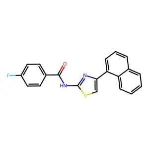 4-fluoro-N-(4-naphthalen-1-yl-1,3-thiazol-2-yl)benzamide structure