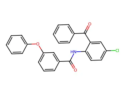 N-(2-benzoyl-4-chlorophenyl)-3-phenoxybenzamide structure