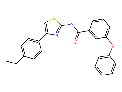N-[4-(4-ethylphenyl)-1,3-thiazol-2-yl]-3-phenoxybenzamide structure