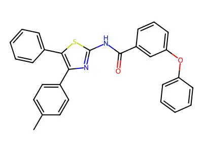 N-[4-(4-methylphenyl)-5-phenyl-1,3-thiazol-2-yl]-3-phenoxybenzamide structure