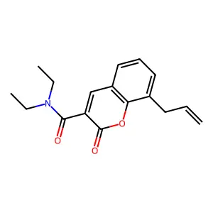 8-allyl-N,N-diethyl-2-oxo-2H-chromene-3-carboxamide structure