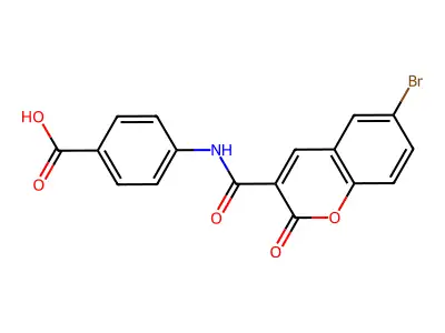4-(6-Bromo-2-oxo-2H-chromene-3-amido)benzoic acid structure