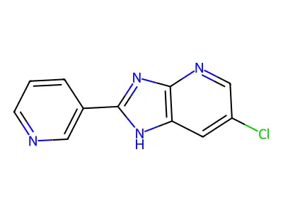 6-chloro-2-(pyridin-3-yl)-1H-imidazo[4,5-b]pyridine structure