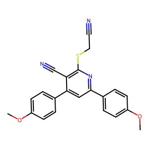 2-(Cyanomethylsulfanyl)-4,6-bis(4-methoxyphenyl)pyridine-3-carbonitrile structure