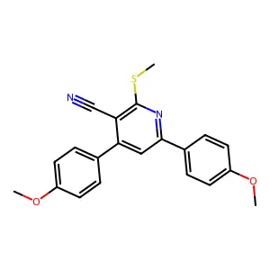 4,6-Bis(4-methoxyphenyl)-2-(methylthio)nicotinonitrile structure