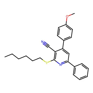 2-Hexylsulfanyl-4-(4-methoxyphenyl)-6-phenylpyridine-3-carbonitrile structure