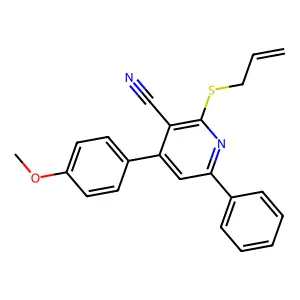 2-(Allylsulfanyl)-4-(4-methoxyphenyl)-6-phenylnicotinonitrile structure