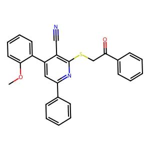 4-(2-Methoxyphenyl)-2-phenacylsulfanyl-6-phenylpyridine-3-carbonitrile structure