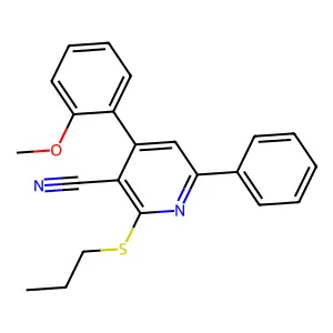 4-(2-Methoxyphenyl)-6-phenyl-2-(propylthio)nicotinonitrile structure