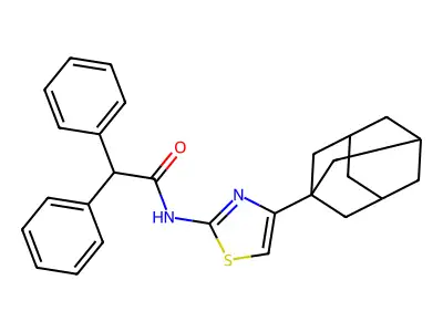 N-[4-(1-adamantyl)-1,3-thiazol-2-yl]-2,2-diphenylacetamide structure