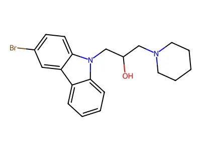 1-(3-Bromocarbazol-9-yl)-3-piperidin-1-ylpropan-2-ol structure
