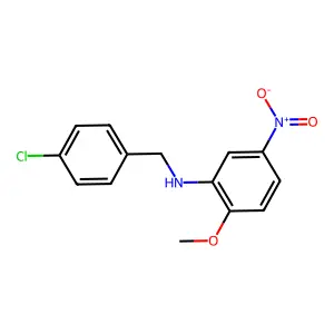 N-[(4-chlorophenyl)methyl]-2-methoxy-5-nitroaniline structure