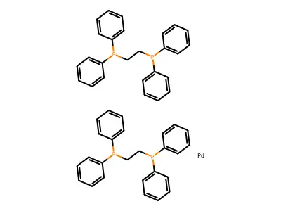 Bis(1,2-bis(diphenylphosphino)ethane)palladium(0) structure