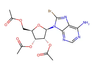 8-bromo-2',3',5'-tri-O-acetyladenosine structure