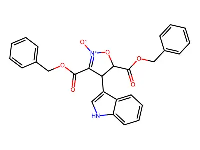 dibenzyl 4-(1H-indol-3-yl)-4,5-dihydro-3,5-isoxazoledicarboxylate 2-oxide structure