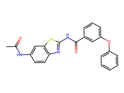 N-(6-acetamido-1,3-benzothiazol-2-yl)-3-phenoxybenzamide structure