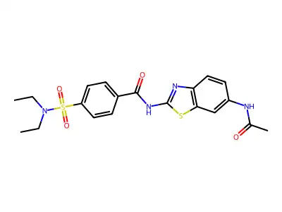 N-(6-acetamidobenzo[d]thiazol-2-yl)-4-(N,N-diethylsulfamoyl)benzamide structure