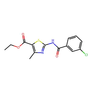 Ethyl 2-[(3-chlorobenzoyl)amino]-4-methyl-1,3-thiazole-5-carboxylate structure