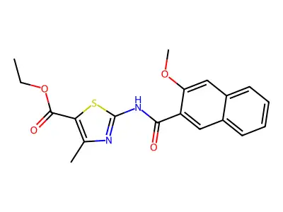 Ethyl 2-(3-methoxy-2-naphthamido)-4-methylthiazole-5-carboxylate structure