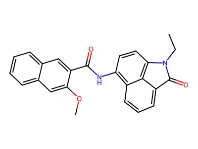 N-(1-ethyl-2-oxo-1,2-dihydrobenzo[cd]indol-6-yl)-3-methoxy-2-naphthamide structure