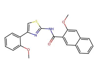 3-methoxy-N-[4-(2-methoxyphenyl)-1,3-thiazol-2-yl]naphthalene-2-carboxamide structure