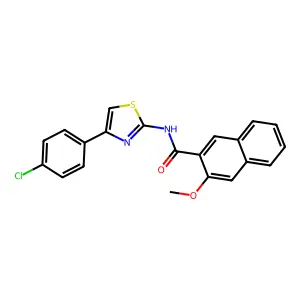 N-[4-(4-chlorophenyl)-1,3-thiazol-2-yl]-3-methoxynaphthalene-2-carboxamide structure