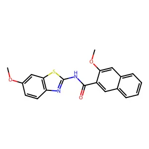 3-methoxy-N-(6-methoxy-1,3-benzothiazol-2-yl)naphthalene-2-carboxamide structure