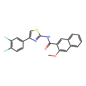 N-[4-(3,4-difluorophenyl)-1,3-thiazol-2-yl]-3-methoxynaphthalene-2-carboxamide structure