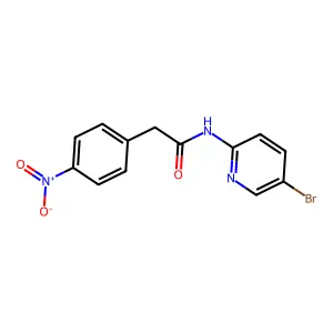 N-(5-bromopyridin-2-yl)-2-(4-nitrophenyl)acetamide structure