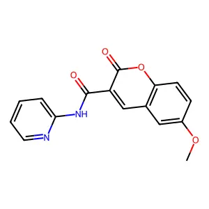 6-Methoxy-2-oxo-N-2-pyridinyl-2H-1-benzopyran-3-carboxamide structure