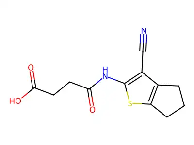 3-({3-cyano-4H,5H,6H-cyclopenta[b]thiophen-2-yl}carbamoyl)propanoic acid structure