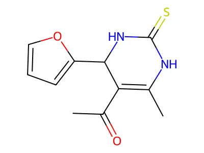 1-[4-(furan-2-yl)-6-methyl-2-sulfanylidene-3,4-dihydro-1H-pyrimidin-5-yl]ethanone structure