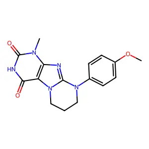 9-(4-methoxyphenyl)-1-methyl-7,8-dihydro-6H-purino[7,8-a]pyrimidine-2,4-dione structure