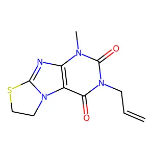 3-Allyl-1-methyl-6,7-dihydro-1H-thiazolo[2,3-f]purine-2,4-dione structure