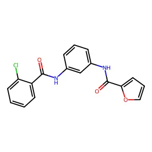 N-[3-[(2-chlorobenzoyl)amino]phenyl]furan-2-carboxamide structure